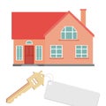 Flat illustration of a house for sale, rental of living space.