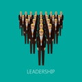 Flat illustration of a leader and a team. a group of men