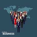 Flat illustration of a leader and a team. a group of men Royalty Free Stock Photo