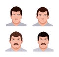 Four different male Caucasian faces