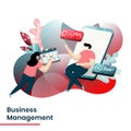 Flat Illustration Modern people and Business concept for Business Management. Landing page design for website and mobile website, Royalty Free Stock Photo