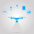 Flat illustration for monitoring with quadrocopter