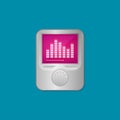 Flat illustration of music player icon isolated Royalty Free Stock Photo