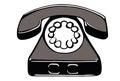 Flat illustration of old wired telephone icon isolated on white background. Royalty Free Stock Photo