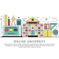 Flat illustration for Online University.