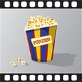 Flat illustration of popcorn