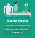 Flat illustration. Robots in medicine