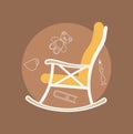 Flat illustration of rocking chair