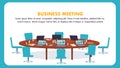 Flat Illustration Round Table for Business Meeting