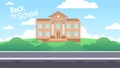 Flat illustration of school building for back to school Royalty Free Stock Photo