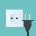 Flat illustration with sockets and plugs