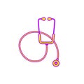 Flat illustration of a stethoscope icon