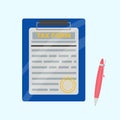 Flat illustration of Tax form clipboard vector