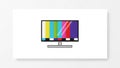 Flat illustration of a television with a test pattern display Royalty Free Stock Photo