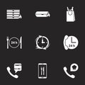 Icons for theme food delivery. Black background
