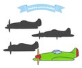 Find the correct shadow aircraft fighter.Educational game for children plane.