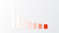 Red gradient down trend bar chart Royalty Free Stock Photo