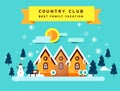 Flat illustration of winter country club