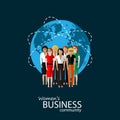 Flat illustration of women business community. a group of