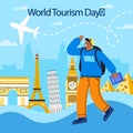 Flat illustration for world tourism day celebration Vector illustration