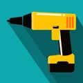 flat illustration of yellow Impact Driver. Illustration abot repair