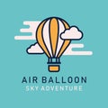 Flat image hot air balloons airship