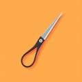 Flat image of nail scissors on orange background. Simple vector image of nail scissors. Digital illustration