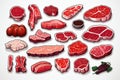 Flat image pattern of different meats