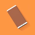 Flat image of a power bank on an orange background. Simple vector icon of a power bank. Digital illustration