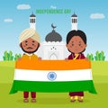 Flat India Independence Day Background