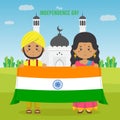 Flat India Independence Day Background