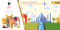 Flat India Travel Concept