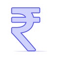 Flat indian Rupees currency colorful icon