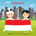 Flat Indonesia Independence Day Background