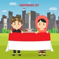 Flat Indonesia Independence Day Background