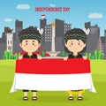 Flat Indonesia Independence Day Background