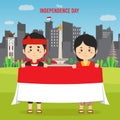 Flat Indonesia Independence Day Background