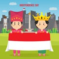 Flat Indonesia Independence Day Background