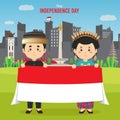 Flat Indonesia Independence Day Background