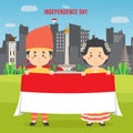 Flat Indonesia Independence Day Background