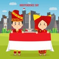 Flat Indonesia Independence Day Background