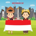 Flat Indonesia Independence Day Background Royalty Free Stock Photo