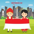 Flat Indonesia Independence Day Background