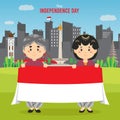 Flat Indonesia Independence Day Background