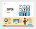 Flat Infographic Design Landing Page Concept Royalty Free Stock Photo