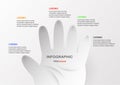 Flat infographic elements with hand on grey and white background Royalty Free Stock Photo