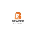 Flat initial B BEAVER BUILDING otter logo design