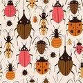 Cartoon Insects Seamless Pattern