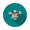 Flat internal combustion engine icon