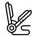 Flat iron curling tool icon outline vector. Haircut ceramic styling device Royalty Free Stock Photo